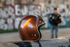 Garibaldi G02X Open Face Vintage Helmet - Gloss Copper - Salt Flats Clothing