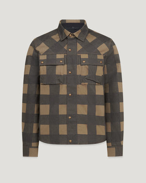 Belstaff Mansion Men's Shirt Chequered - Olive/Black - Salt Flats Clothing