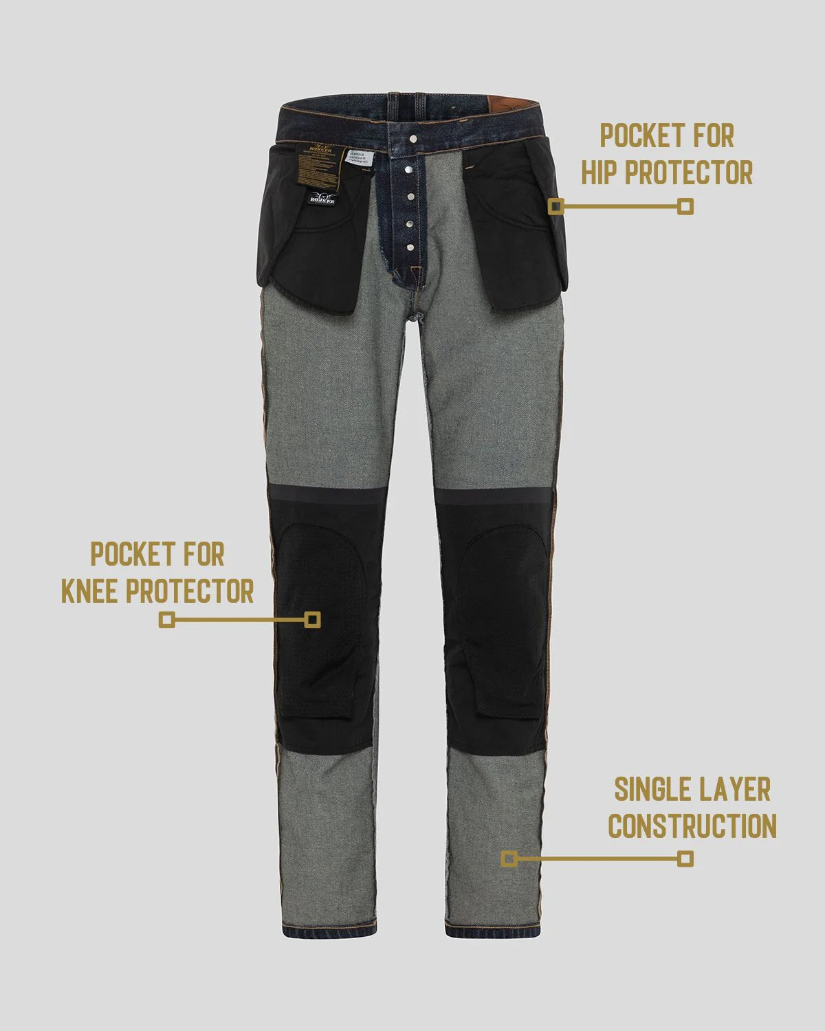Rokker Rokkertech Legend Straight Men's Motorcycle Jeans - Dark Blue - Salt Flats Clothing