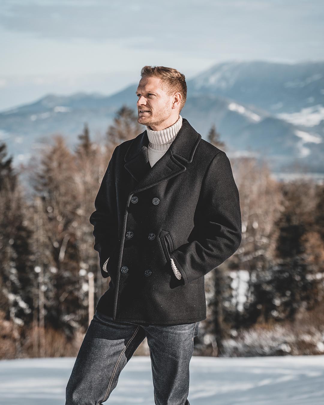 Pike Brothers 1938 Wool Pea Coat - Black - Salt Flats Clothing