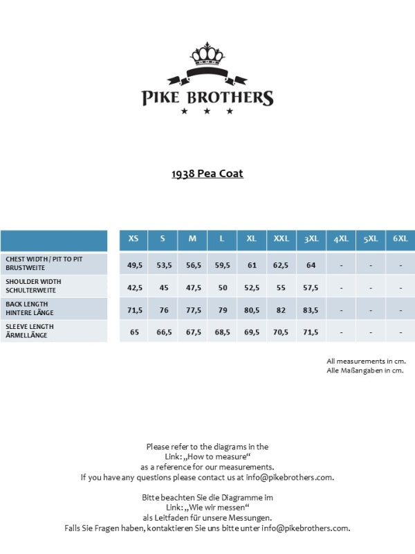 Pike Brothers 1938 Wool Pea Coat - Black - Salt Flats Clothing