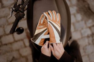 Wildust Sisters 70's Stripes Camel Gloves
