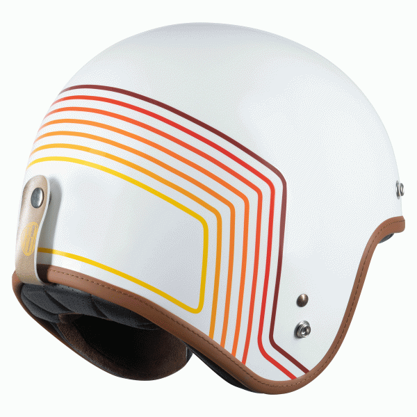 Origine Primo 22.06 Open Face Helmet - Sunrise Red/White Gloss - Salt Flats Clothing