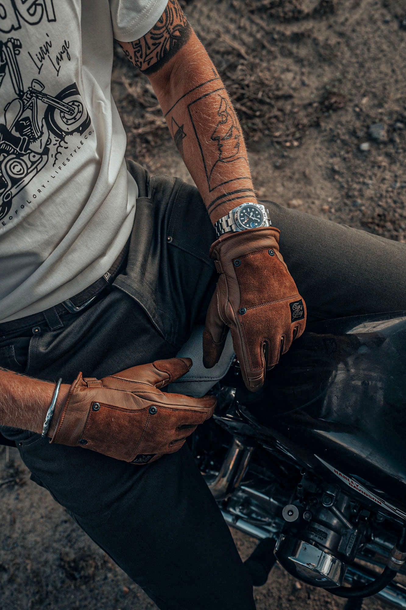 Age of Glory Crafter Motorcycle Gloves - Caramel - Salt Fats Clothing