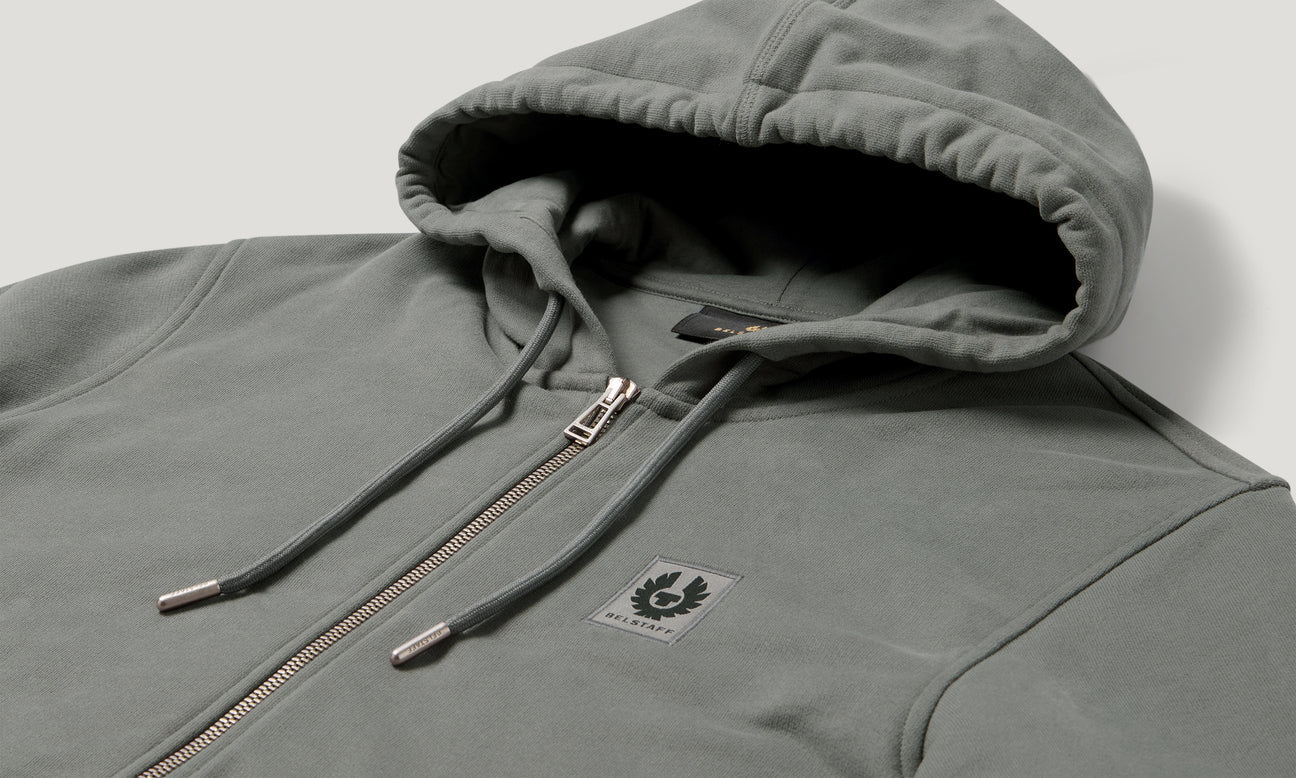 Belstaff Full Zip Men's Hoodie - Atlantic Grey - Salt Flats Clothing