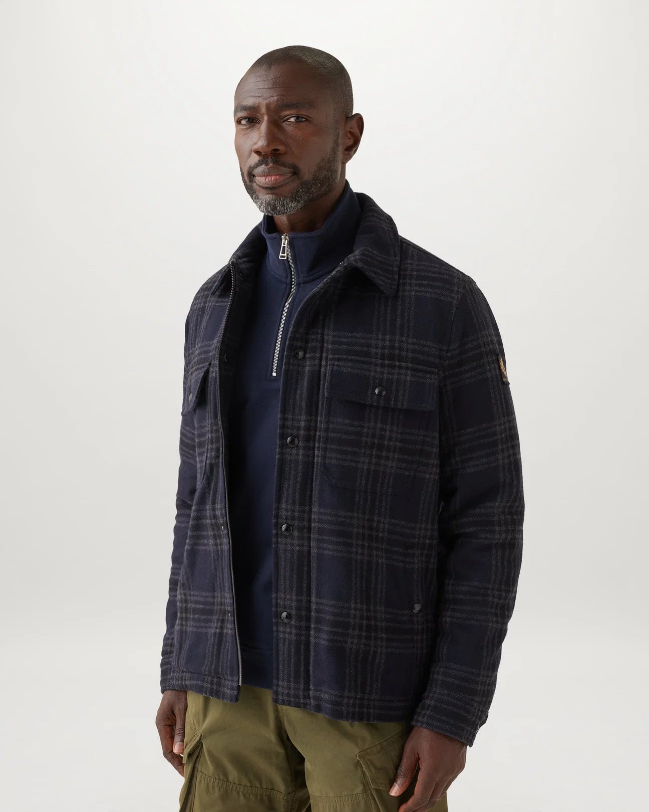Belstaff Men's Quarter Zip Sweatshirt - Dark Ink - Salt Flats Clothing