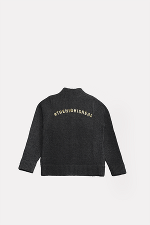 Hedon Knit #THEHIGHISREAL Zip Jacket - Black Salt Flats Clothing