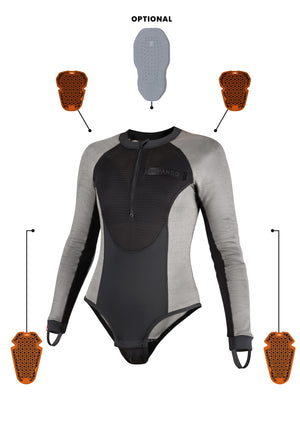 Pando Moto Bia AAA Ladies Protective Body - Grey - Salt Flats Clothing