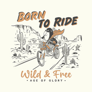 Age of Glory Born to Ride T'Shirt - Ecru - Salt Flats Clothing