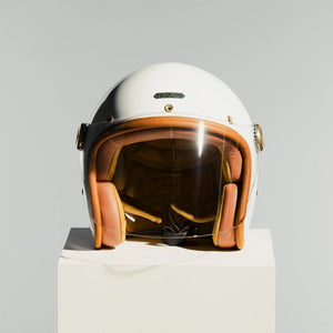 Hedon Epicurist 2.0 ECE 06 Open Face Motorcycle Helmet - Knight White - Salt Flats Clothing