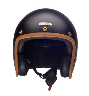 Hedon Hedonist ECE 06 Open Face Motorcycle Helmet - Stable Black - Salt Flats Clothing
