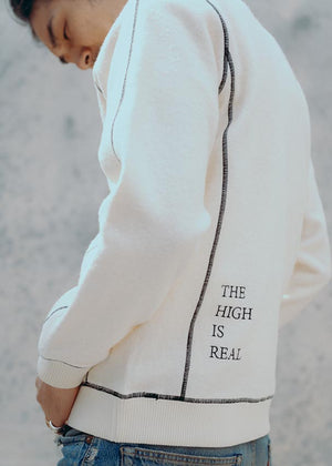 Hedon White And Black Stripes Jumper - Salt Flats Clothing