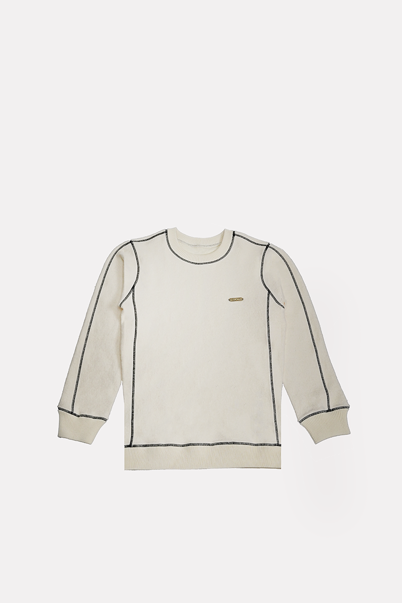 Hedon White And Black Stripes Jumper - Salt Flats Clothing