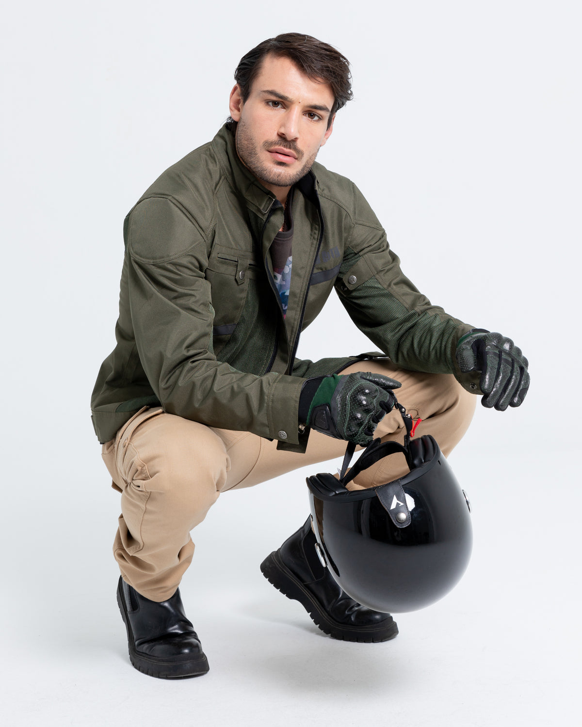 ByCity Summer Route Men's Motorcycle Jacket - Green - Salt Flats Clothing