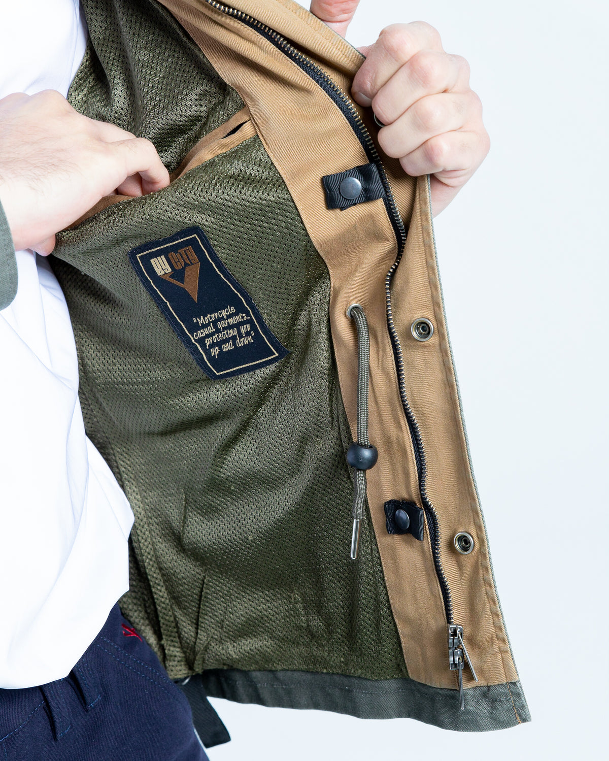 ByCity Zambia Men's Motorcycle Jacket - Green - Salt Flats Clothing