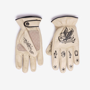 MacLeod Motor Co Outlaw Gloves - Cream - Salt Flats Clothing