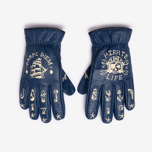 MacLeod Motor Co Carpe Diem Gloves - Blue - Salt Flats Clothing