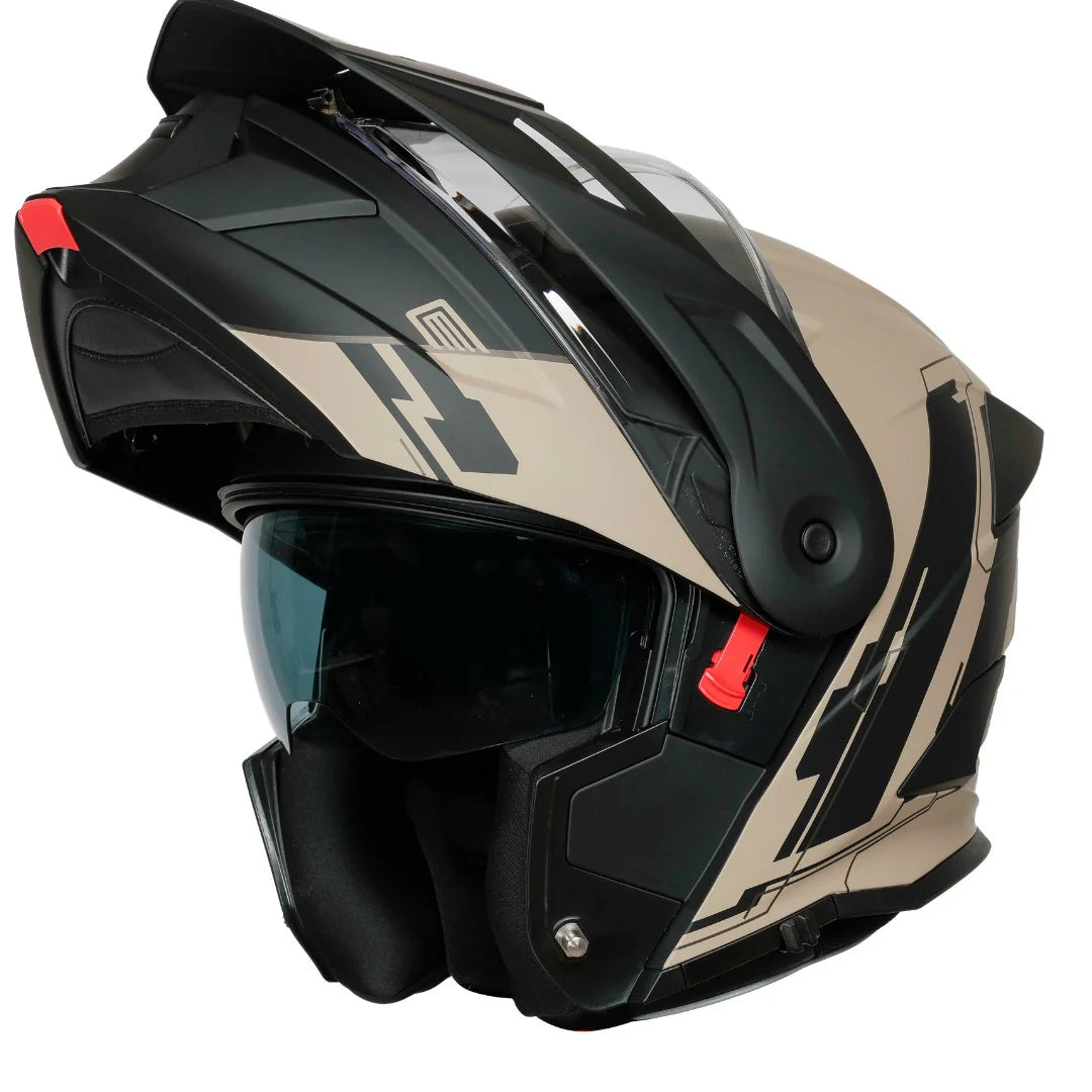 Origine Adventure 22.06 Full Face Flip Helmet - Cyborg Sand Black - Salt Flats Clothing