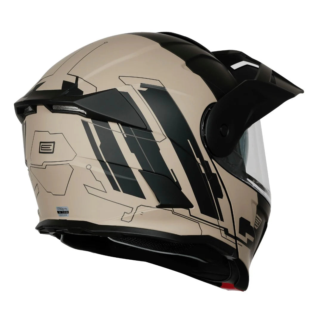 Origine Adventure 22.06 Full Face Flip Helmet - Cyborg Sand Black - Salt Flats Clothing