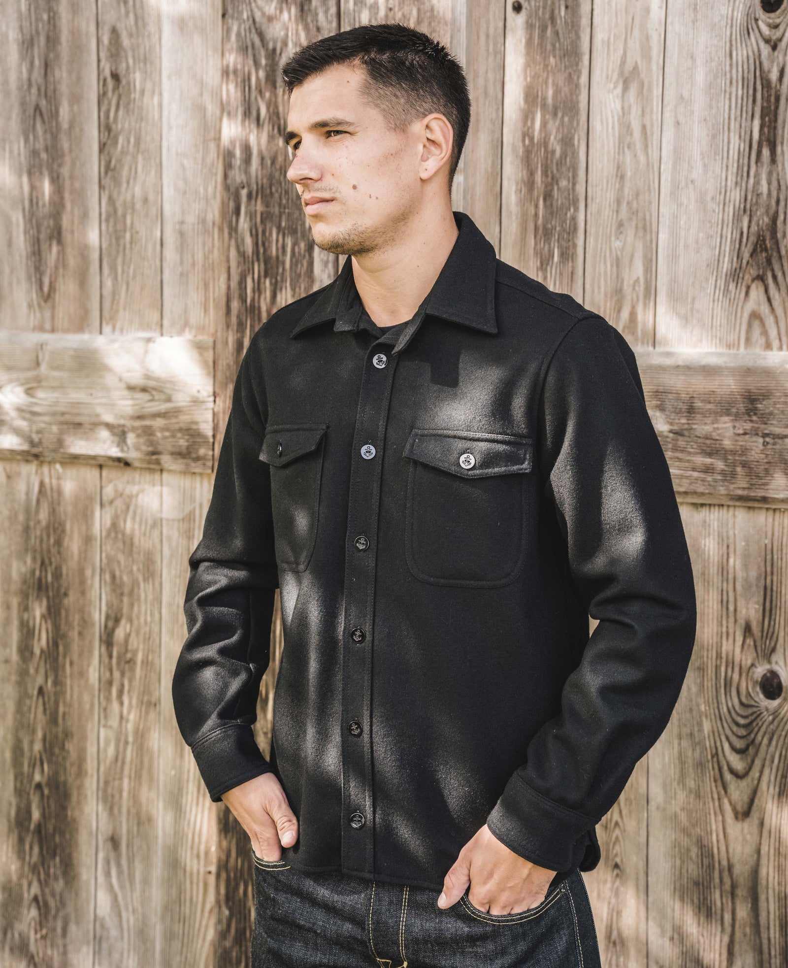 Pike Brothers 1943 CPO Shirt - Black Wool - Salt Flats Clothing