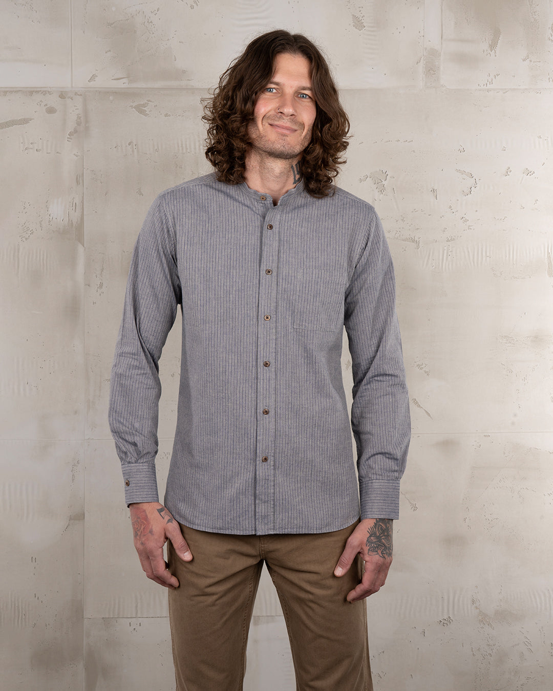 Pike Brothers 1923 Buccanoy Shirt - Grey Striped - Salt Flats Clothing