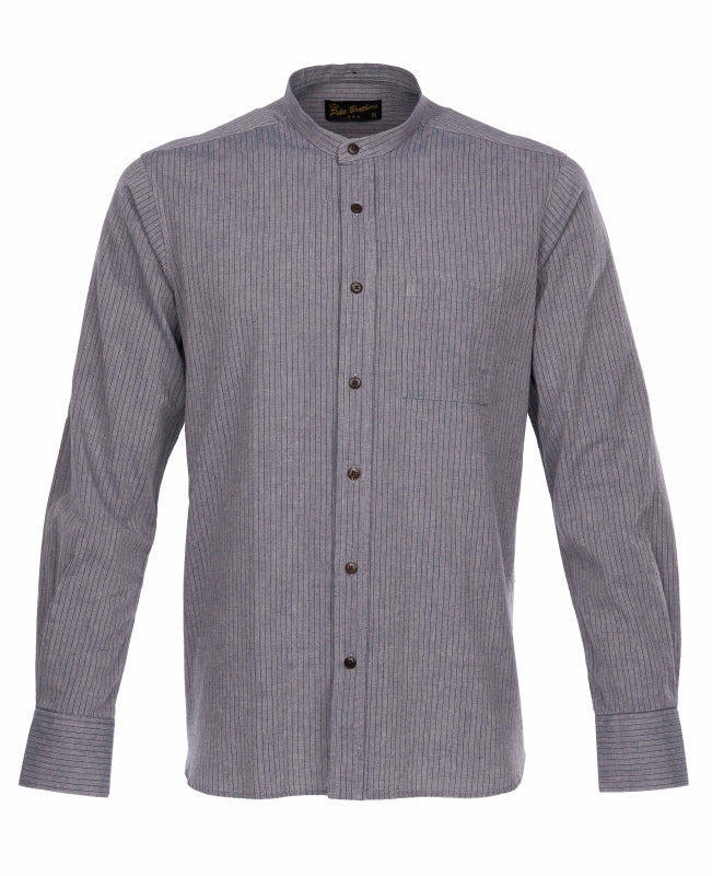 Pike Brothers 1923 Buccanoy Shirt - Grey Striped - Salt Flats Clothing