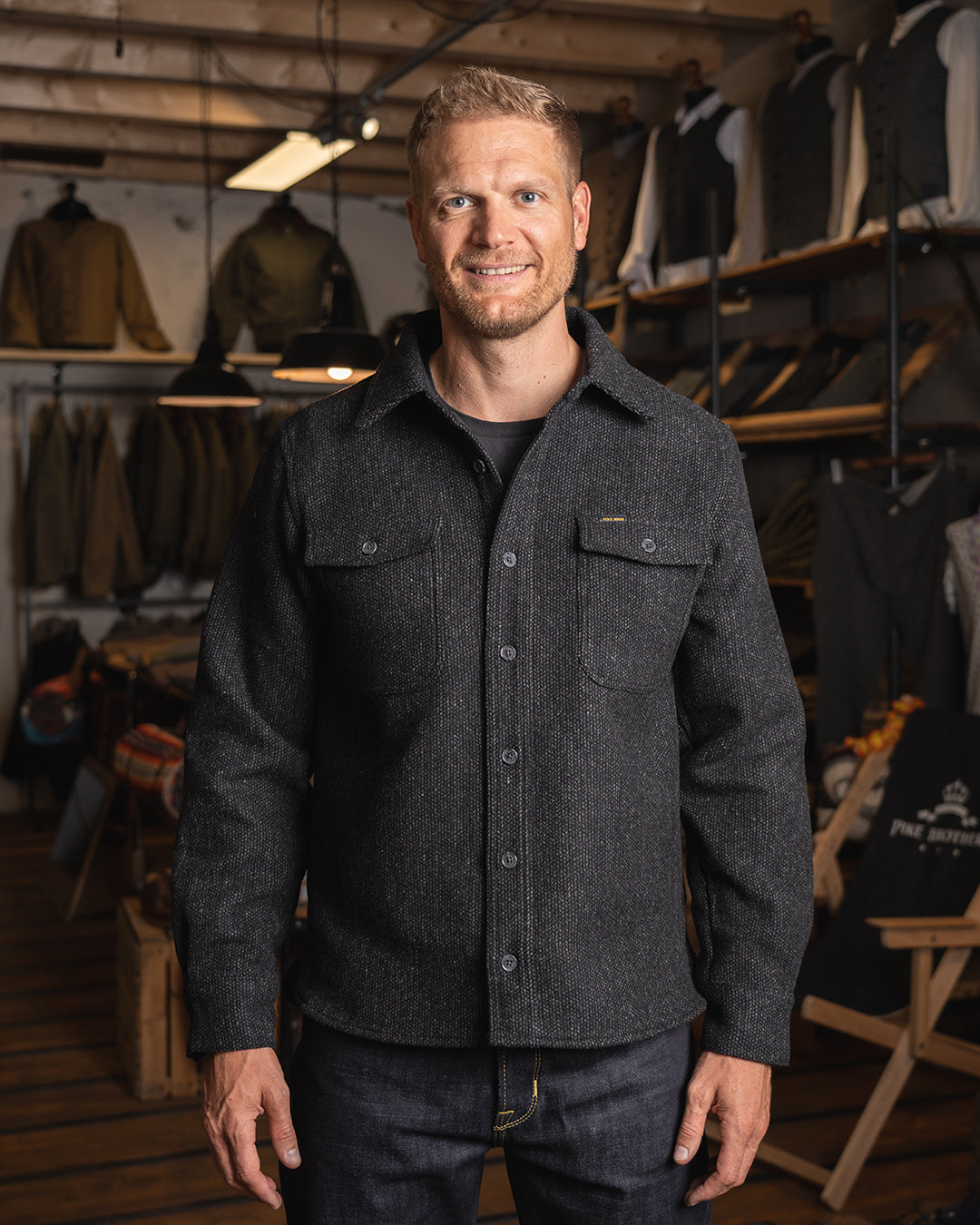 Pike Brothers 1943 CPO Wool Shirt - Atlanta Grey - Salt Flats Clothing