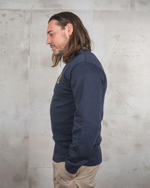 Pike Brothers 1945 Logo Sweater - Navy - Salt Flats Clothing