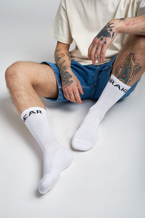 Pando Moto Brake Socks - White - Salt Flats Clothing