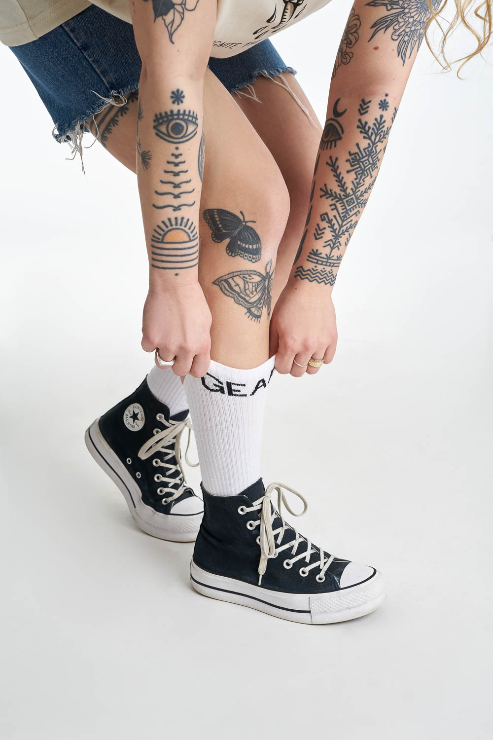 Pando Moto Brake Socks - White - Salt Flats Clothing