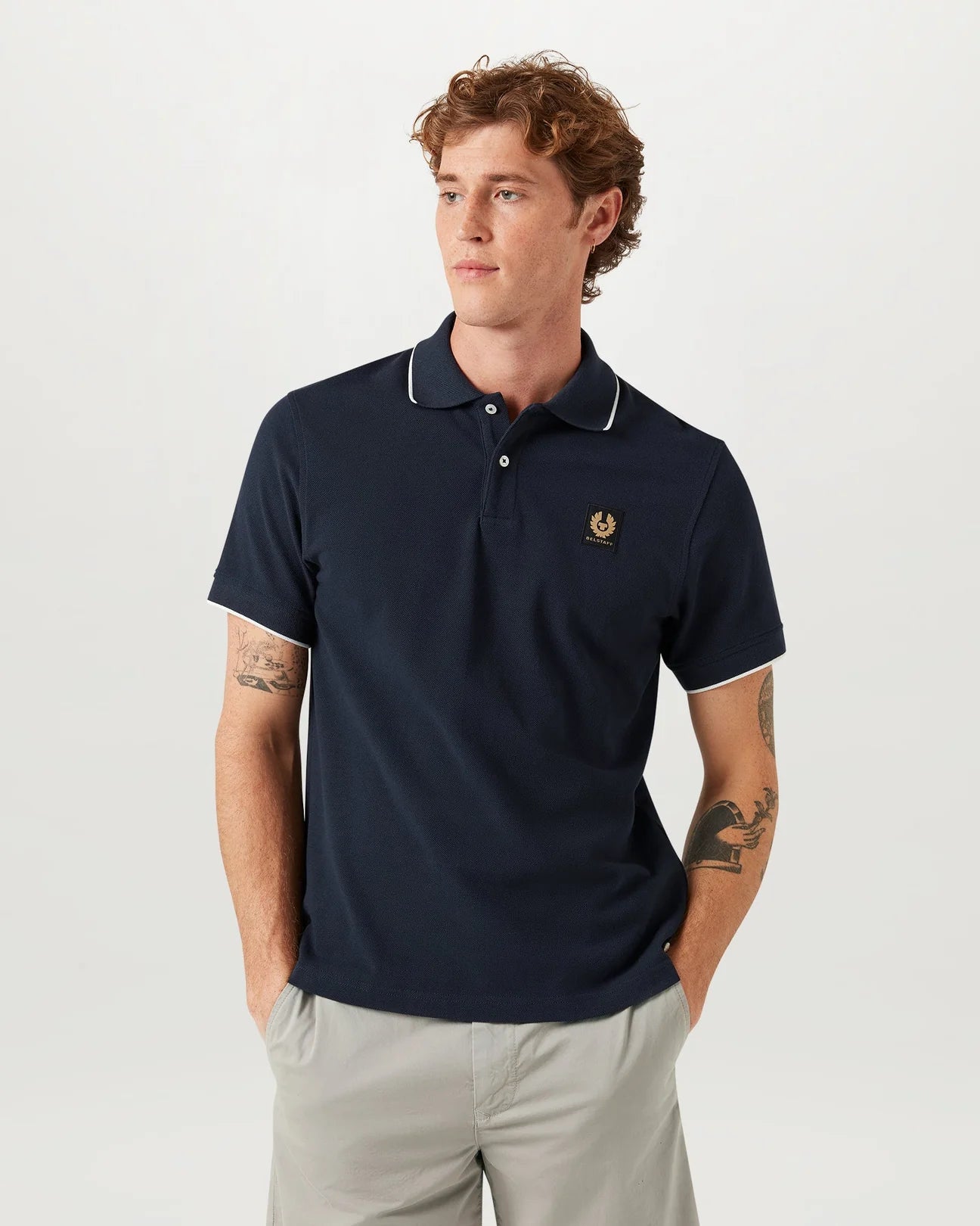 Belstaff Tipped Men's Polo T'Shirt - Dark Ink - Salt Flats Clothing