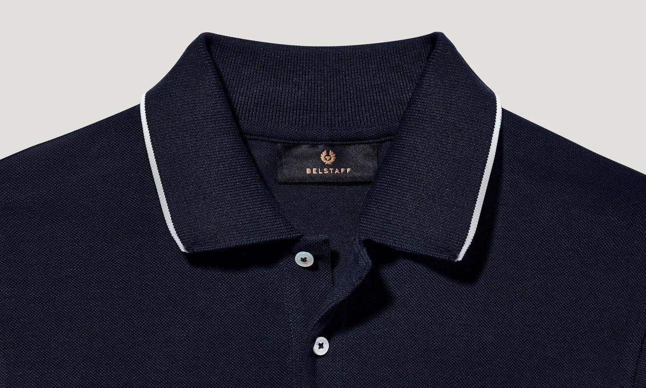 Belstaff Tipped Men's Polo T'Shirt - Dark Ink - Salt Flats Clothing