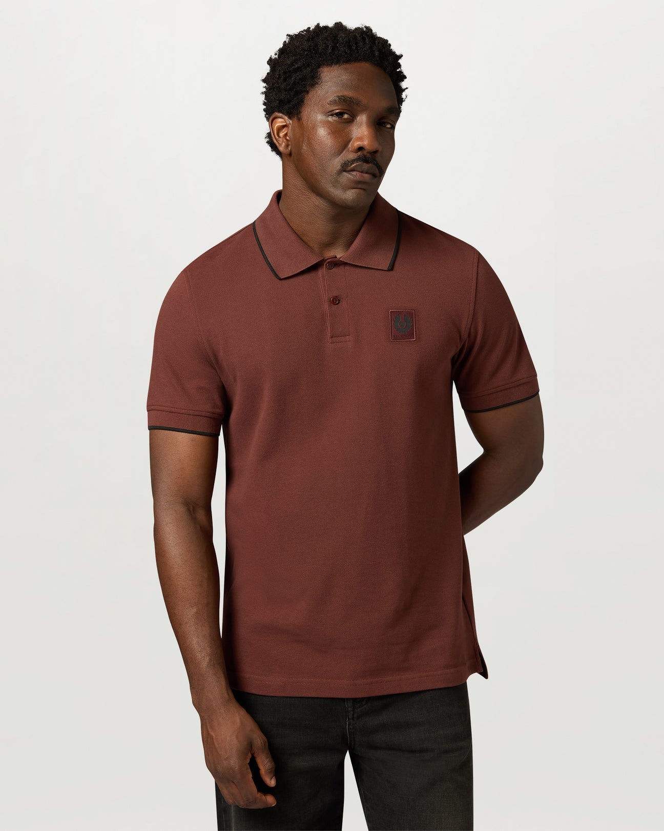 Belstaff Tipped Men's Polo T'Shirt - Oxblood - Salt Flats Clothing