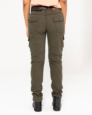 ByCity Mixed Slim III Ladies Motorcycle Cargo Pants - Green - Salt Flats Clothing