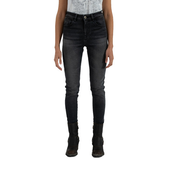 Rokker Rokkertech Ladies High Waist Motorcycle Jeans - Dark Grey - Salt Flats Clothing