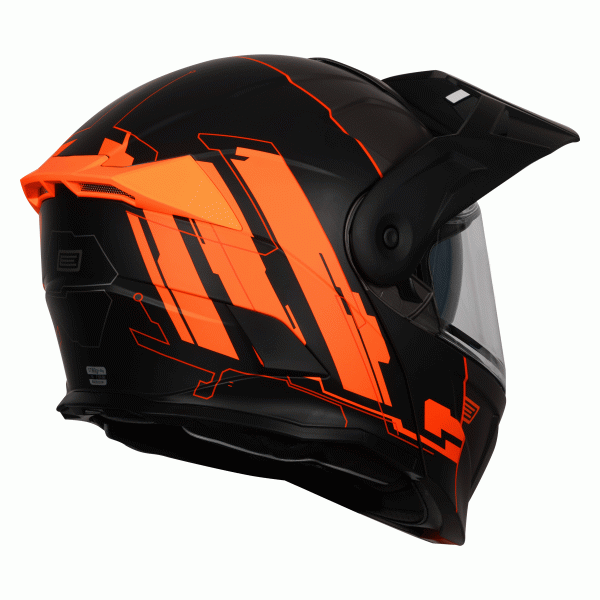 Origine Adventure 22.06 Full Face Flip Helmet - Cyborg Orange Titanium - Salt Flats Clothing