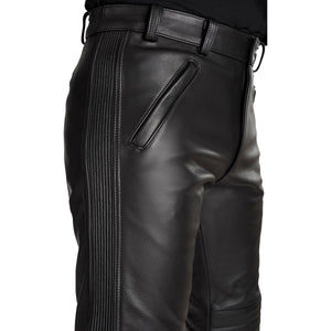 Pando Moto Katana Slim Men's Leather Trouser - Black - Salt Flats Clothing
