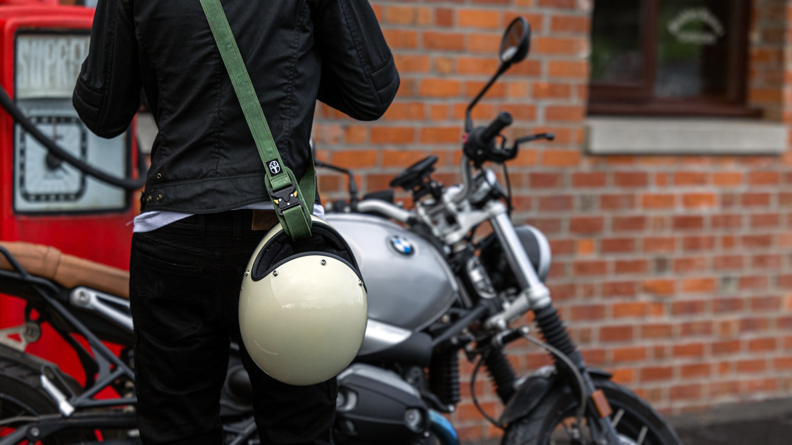 Copy of Wentworth Goods Co Wax Cotton Helmet Sling - Olive