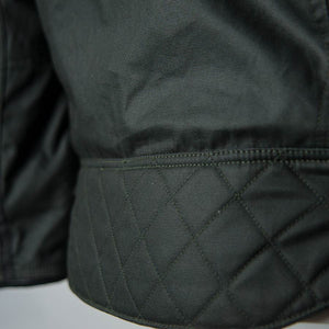 ByCity Mens Belfast Green Waxed Cotton Motorcycle Jacket