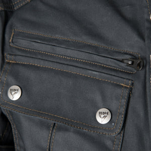 ByCity Mens Belfast Black Waxed Cotton Jacket