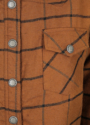 Black Arrow Ladies Savannah Motorcycle Riding Shirt - Whiskey Check