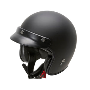 Garibaldi G02X Open Face Vintage Helmet - Matte Black