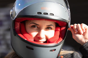 Garibaldi G07X Full Face Vintage Helmet - Matt Grey - Salt Flats Clothing