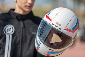 Garibaldi G07X Full Face Vintage Helmet - Graphics Matt White - Salt Flats Clothing