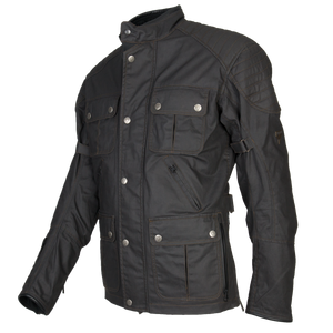 By City Men's London II Waxed Cotton Jacket - Black