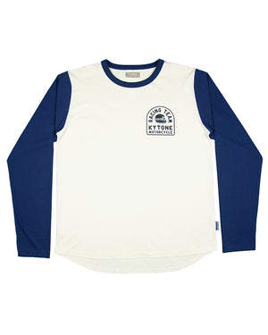 Kytone Racing Crew White/Blue LS T'Shirt - Salt Flats Clothing