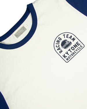 Kytone Racing Crew White/Blue LS T'Shirt - Salt Flats Clothing