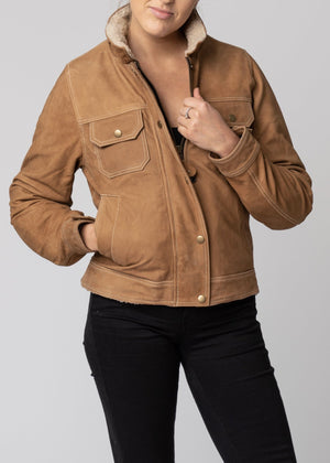 Blackbird - Blackbird Ladies Dakota Nubuck Leather Jacket - Ladies Jackets - Salt Flats Clothing