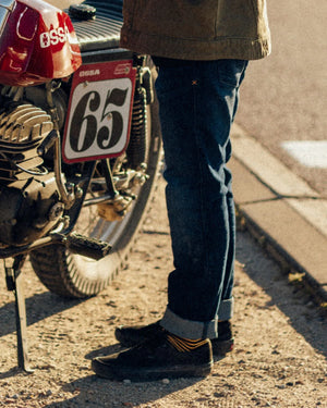 Riding Culture Tapered Slim Men's Motorcycle Jeans - Blue - Salt Flats Clothing