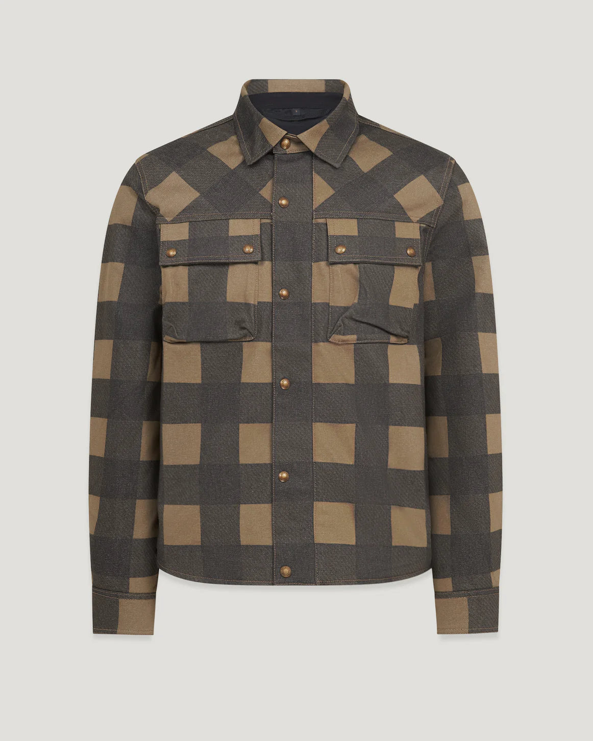 Belstaff Mansion Men's Shirt Chequered - Olive/Black - Salt Flats Clothing